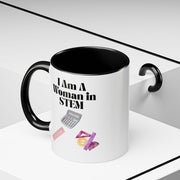 'I Am A Woman In STEM' Accent Coffee Mug