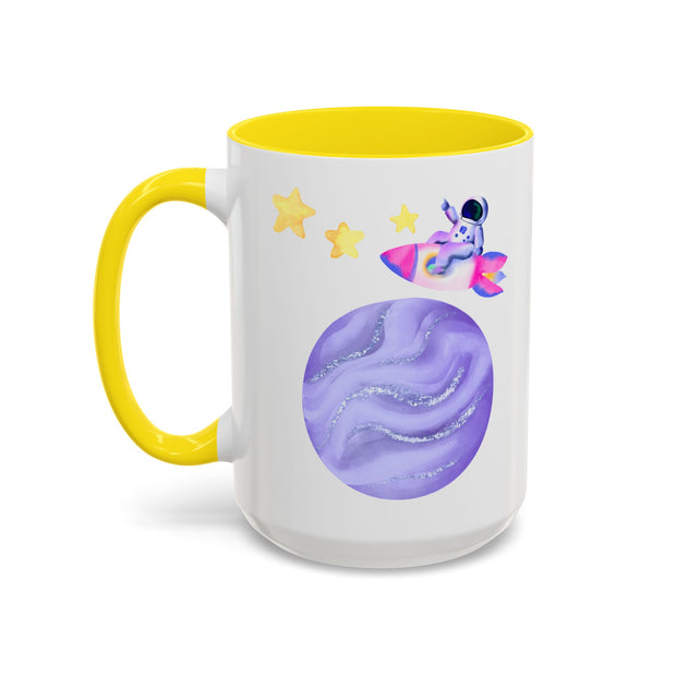 Astronaut Taking Off In Space Accent Coffee Mug