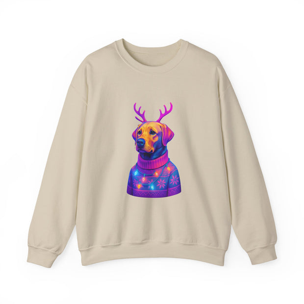 Neon Labrador Reindeer Sweater Sweatshirt | Colorful Dog Christmas Crewneck