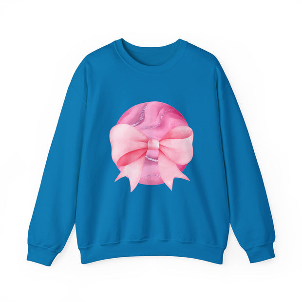Pink Planet Wrapped In A Bow Unisex Crewneck Sweatshirt