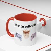 'Game On, Coffee First' Accent Coffee Mug