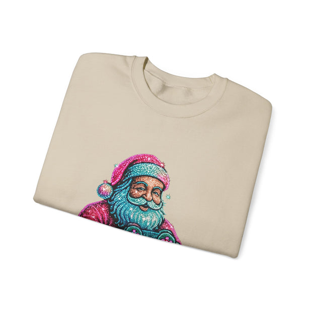 Santa with Game Controller Crewneck, Stay Merry Game On Holiday Sweatshirt