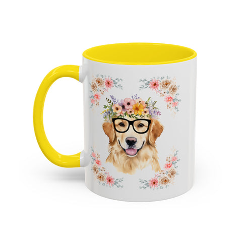 Geeky Goddess Golden Retriever Accent Coffee Mug