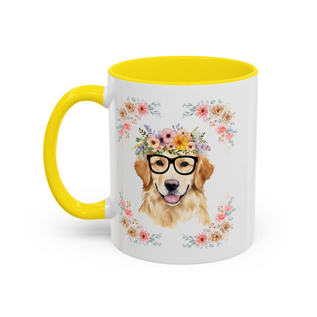 Geeky Goddess Golden Retriever Accent Coffee Mug