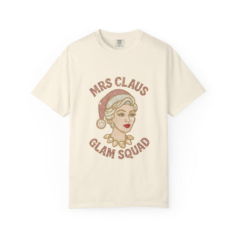 Mrs Claus Glam Squad T-Shirt | Retro Pinup Santa Lady Holiday Tee