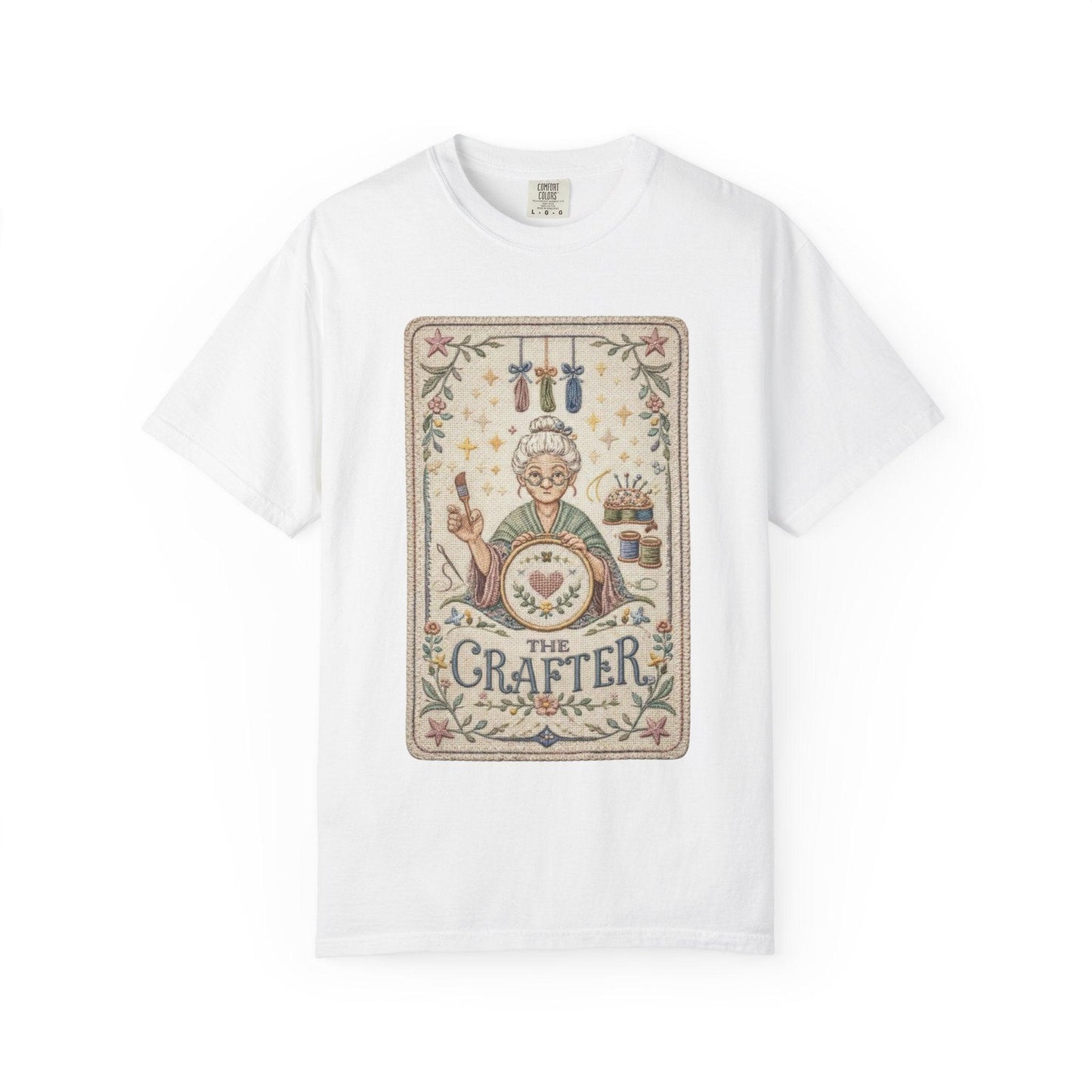 The Crafter Illustration T-Shirt | Vintage Crafting Design, Sewing Embroidery