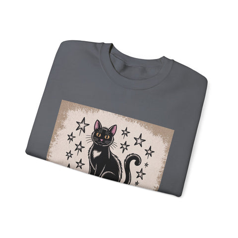 Cat and Book Lover's Crewneck Sweatshirt