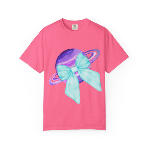 Purple Saturn Wrapped In Bow Unisex T-Shirt