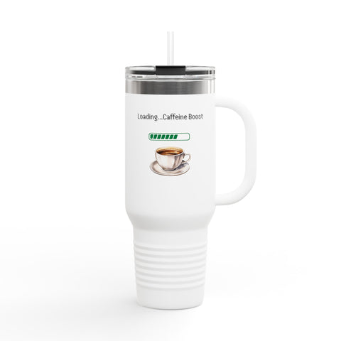 'Loading...Caffeine Boost' Insulated Travel Mug, 40oz