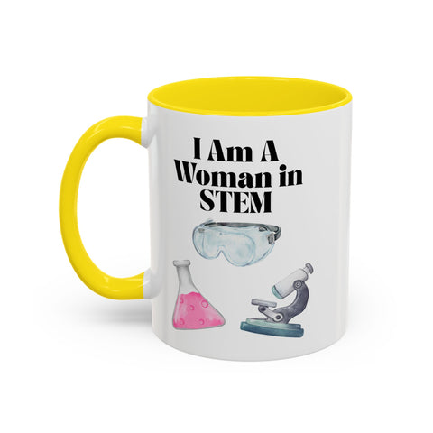 'I Am A Woman In STEM' Scientist Accent Coffee Mug
