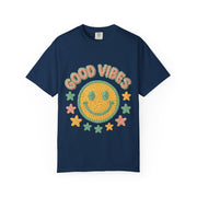 Good Vibes T-Shirt, Unisex Garment-Dyed Tee, Positive Vibe Shirt, Casual Wear, Gift for Friends, Summer Style