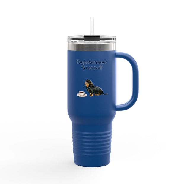'Espawresso Yourself' Dachshund Insulated Travel Mug, 40oz