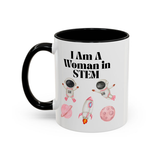 'I Am A Woman In STEM' Astronaut Accent Coffee Mug