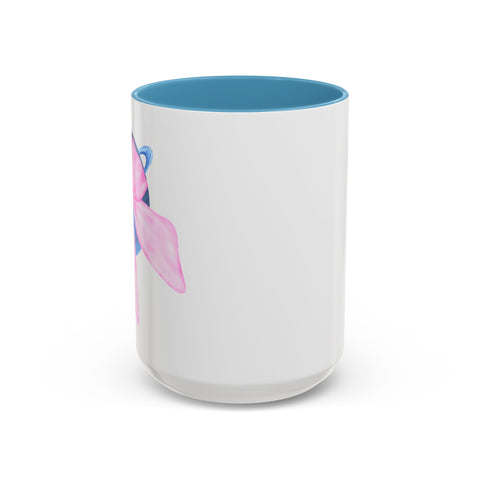 Blue Saturn Wrapped In A Pink Bow Accent Coffee Mug