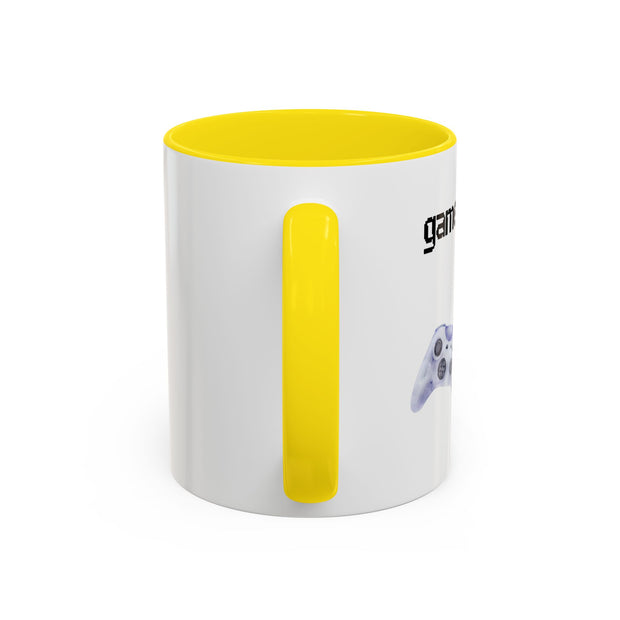 'Game On, Coffee First' Accent Coffee Mug