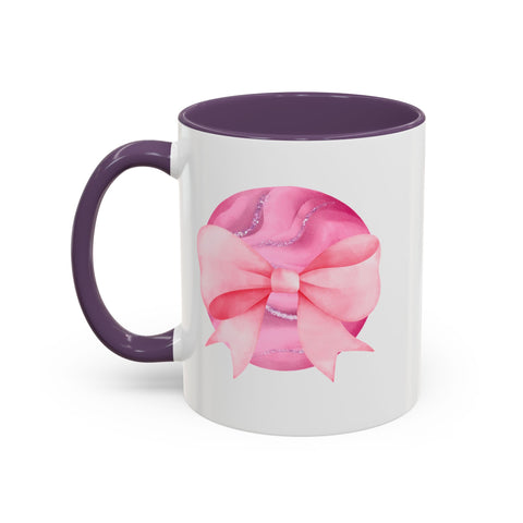 Pink Planet Wrapped In A Bow Accent Coffee Mug