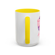 Pink/Purple Planet Wrapped In A Bow Accent Coffee Mug
