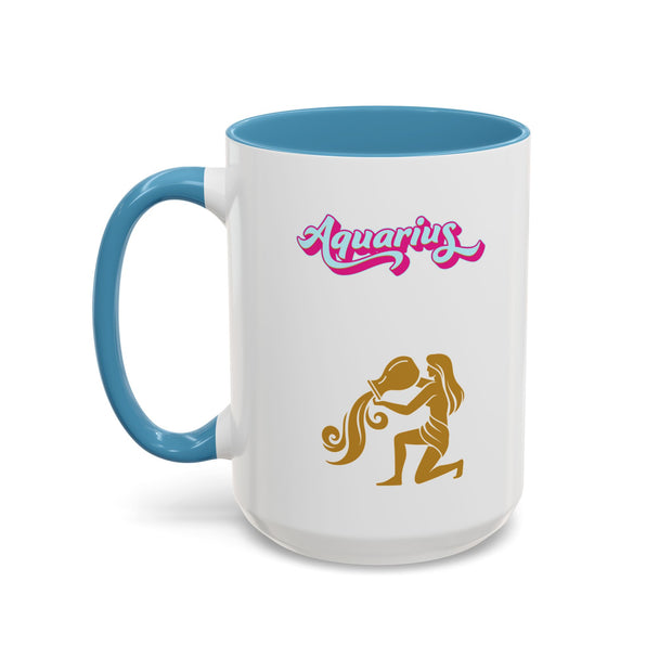 'Aquarius' Zodiac Accent Coffee Mug