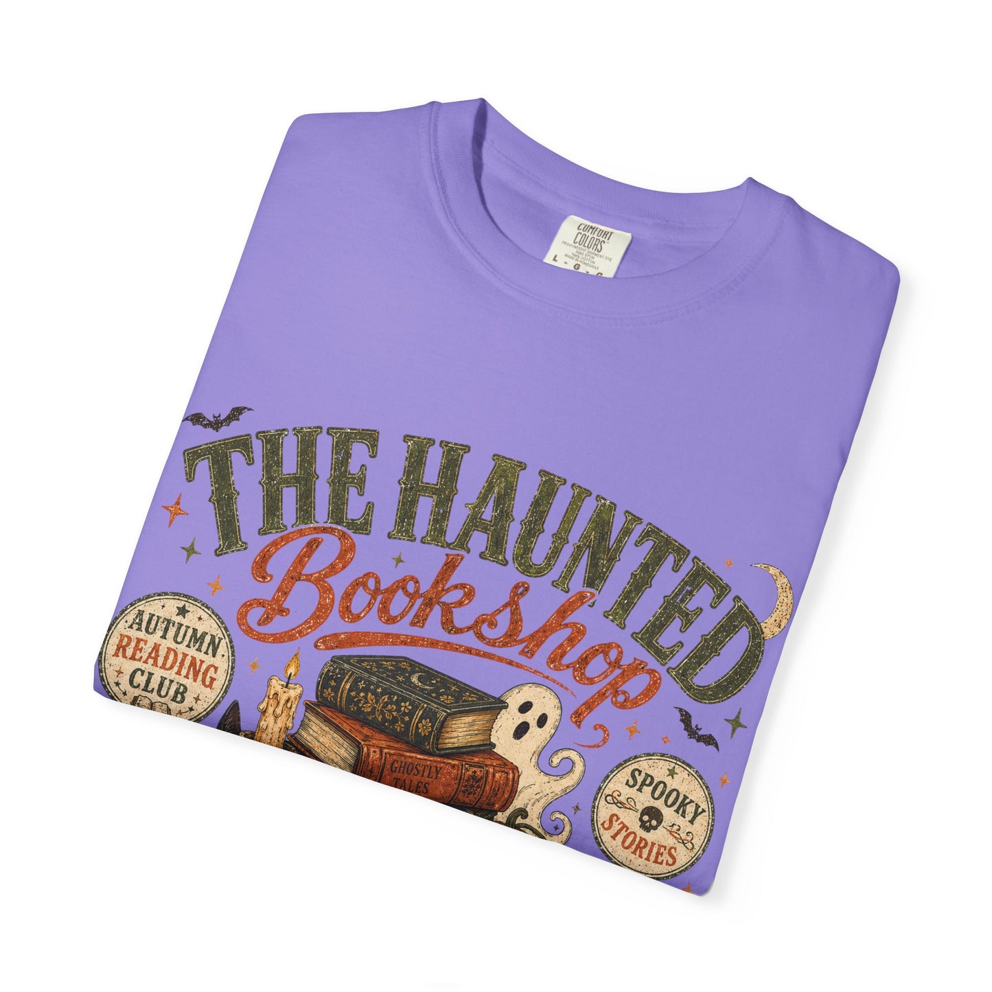 The Haunted Bookshop T-Shirt, Spooky Book Lover Shirt, Cozy Autumn Reading Tee, Halloween Bookstore Graphic, BookTok Reader Gift