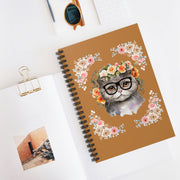 Geeky Goddess Gray Cat Spiral Notebook