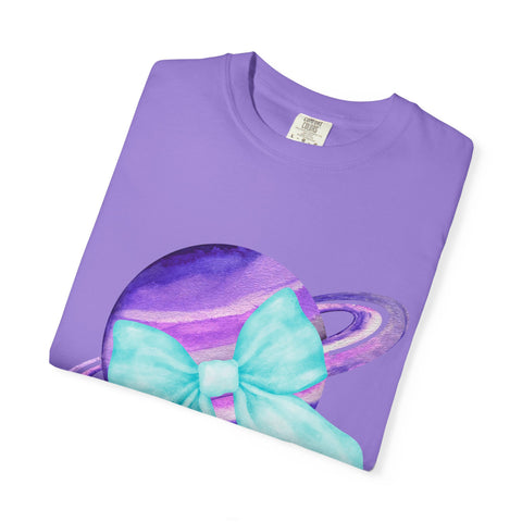 Purple Saturn Wrapped In Bow Unisex T-Shirt