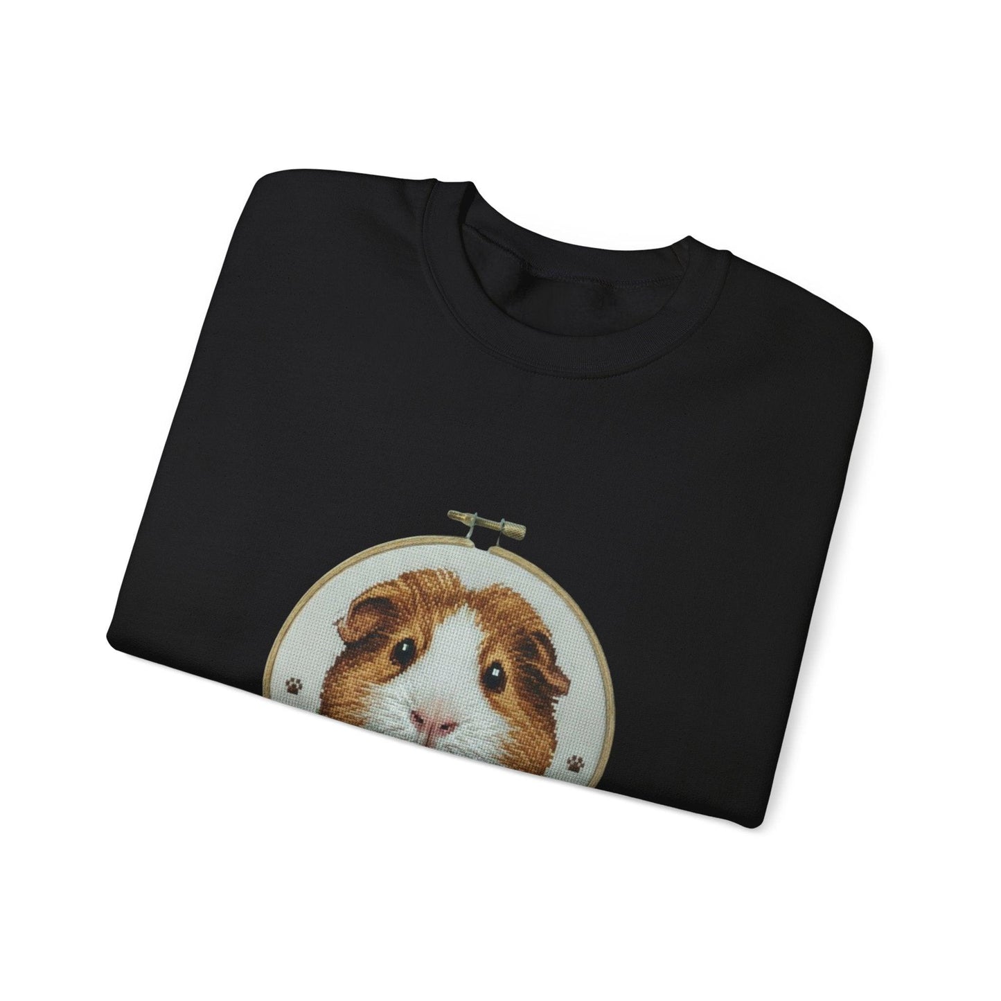 Guinea Pig Portrait Crewneck Sweatshirt | Embroidery Hoop Style