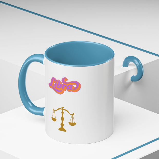 'Libra' Zodiac Accent Coffee Mug
