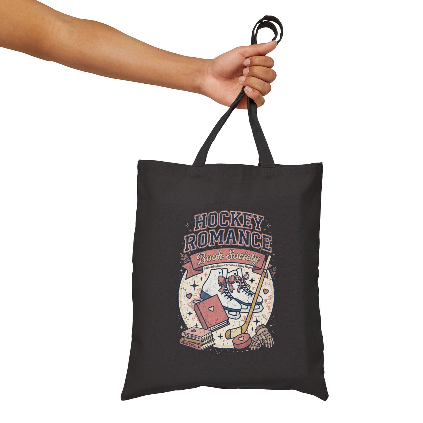Hockey Romance Tote Bag, Booktok Romance Reader Bag, Cozy Hockey Book Girly Gift, Book Lover Tote