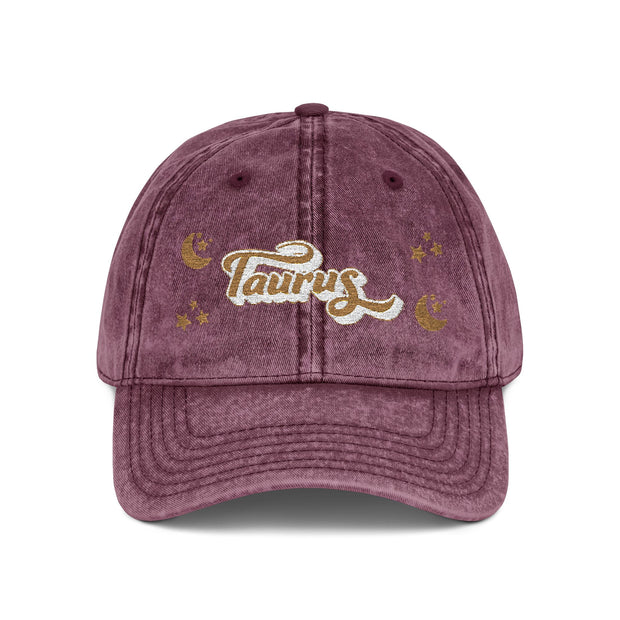 'Taurus' Vintage Embroidered Cap