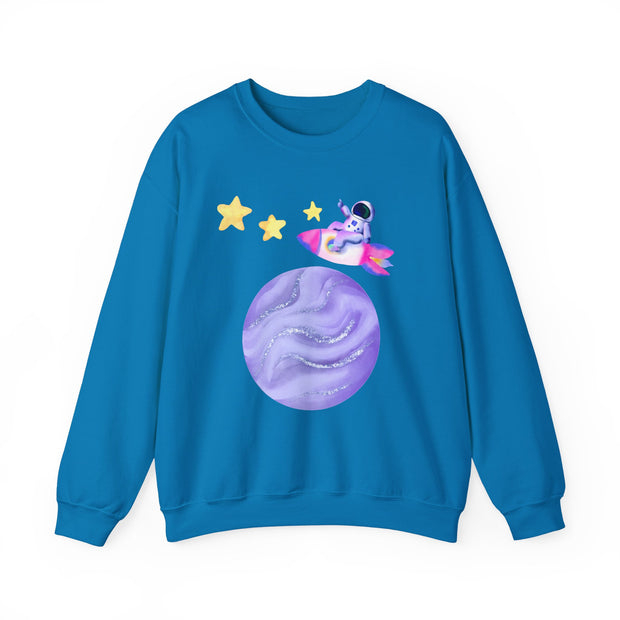 Astronaut Taking Off In Space Unisex Crewneck Sweatshirt