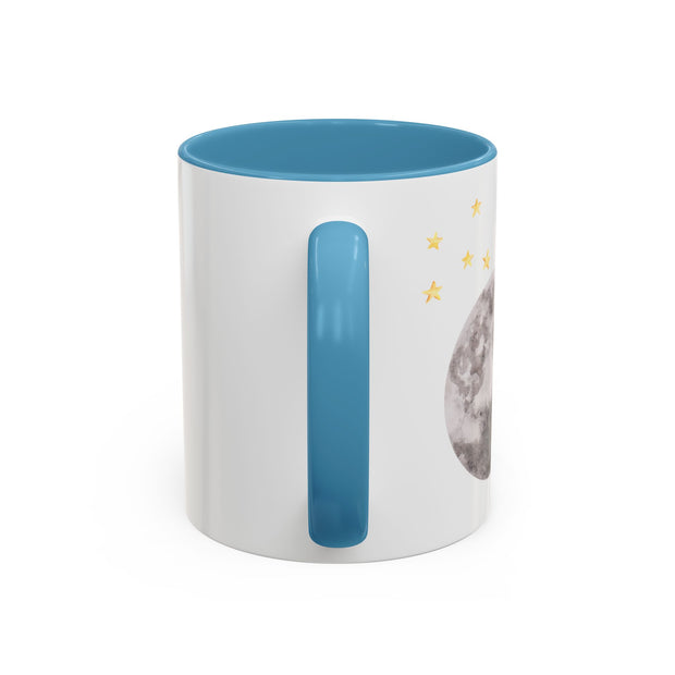 Astronaut Flying To The Moon Accent Coffee Mug
