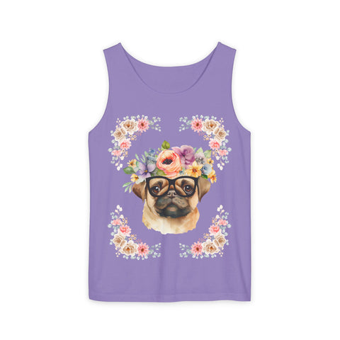 Geeky Goddess Pug Unisex Tank Top