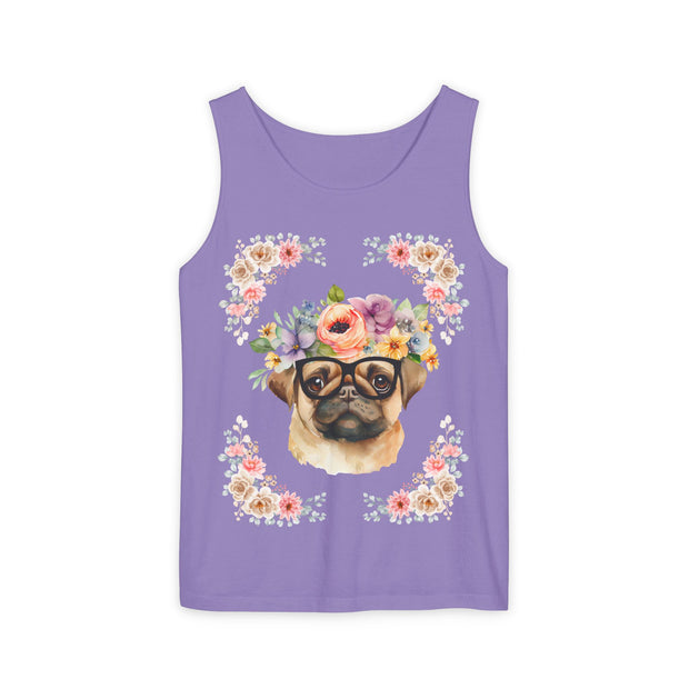 Geeky Goddess Pug Unisex Tank Top