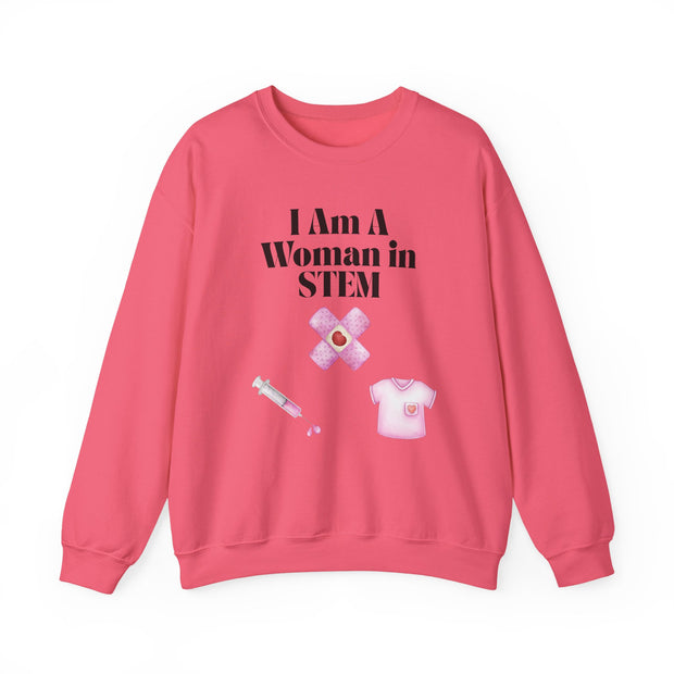 'I Am A Woman In STEM' Nurse Unisex Crewneck Sweatshirt