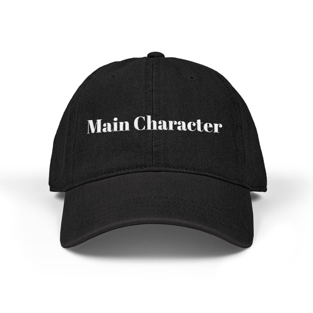 'Main Character' Denim Embroidered Cap