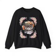 Geek Goddess Gray Cat Unisex Crewneck Sweatshirt