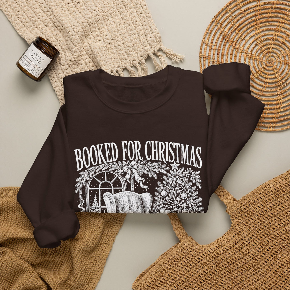 Booked for Christmas Sweatshirt, Book Lover Christmas Crewneck, Cozy Reader Sweater, Bookish Holiday Shirt, BookTok Christmas Gift