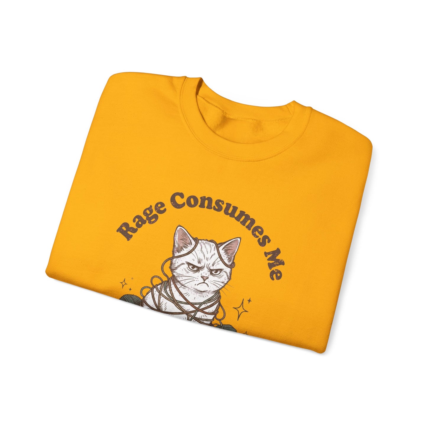 Rage Consumes Me Crochet Cat Shirt, Funny Knitting Tee, Grandma Hobbies Sweatshirt