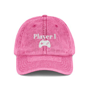 'Player 1' Vintage Embroidered Cap