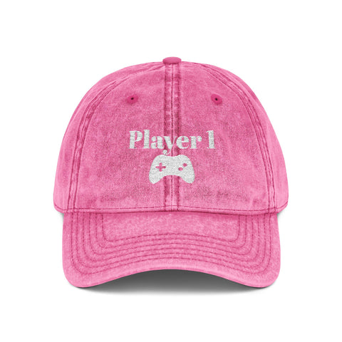 'Player 1' Vintage Embroidered Cap