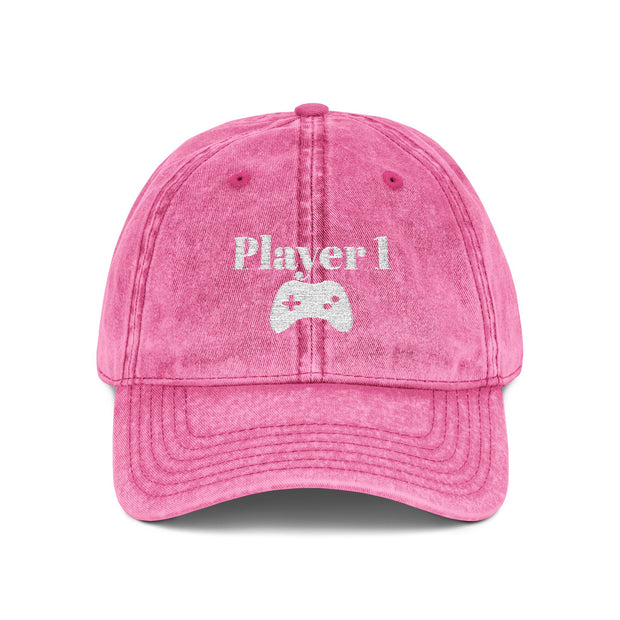 'Player 1' Vintage Embroidered Cap