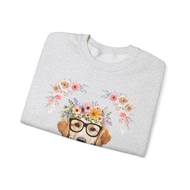 Geeky Goddess Golden Retriever Unisex Crewneck Sweatshirt