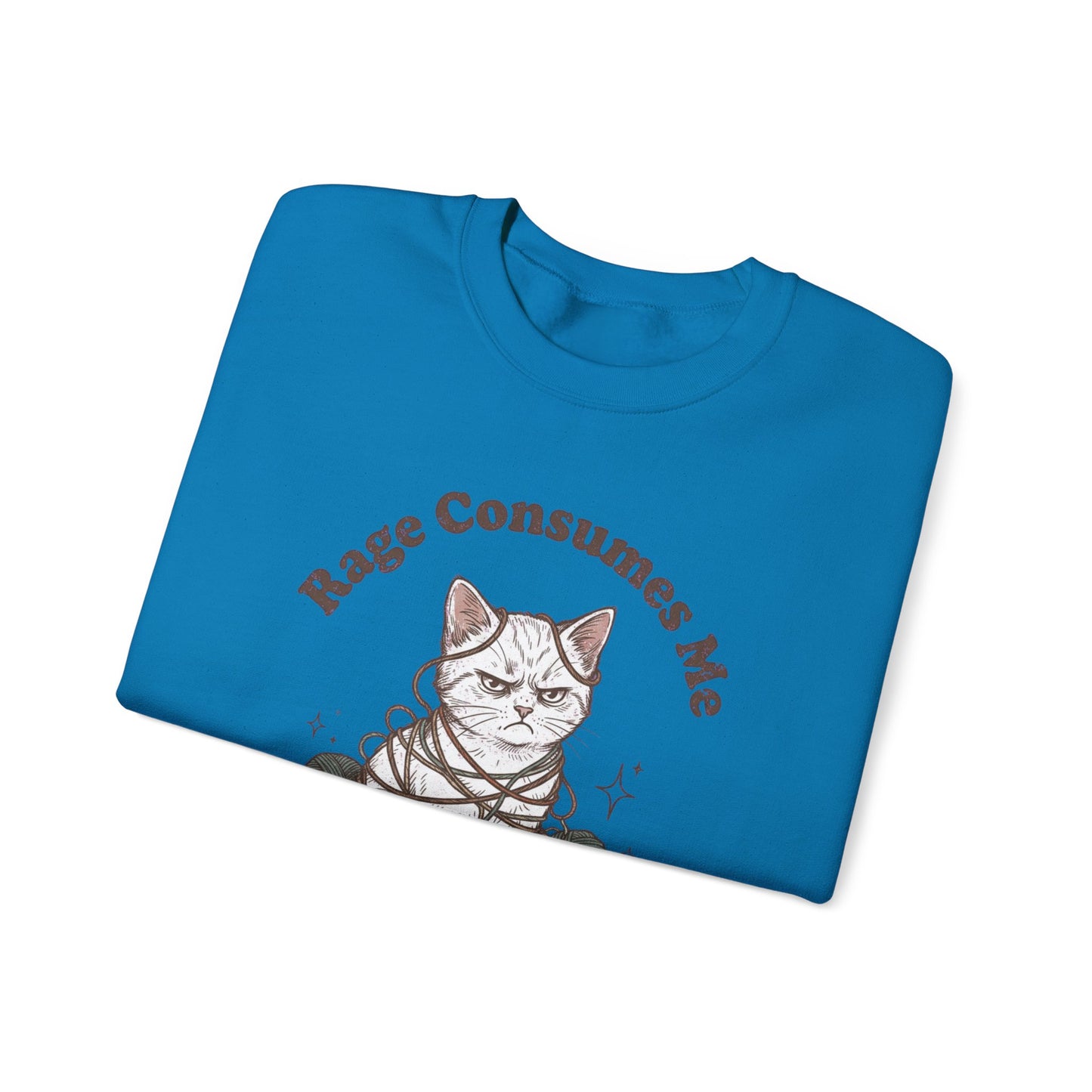 Rage Consumes Me Crochet Cat Shirt, Funny Knitting Tee, Grandma Hobbies Sweatshirt