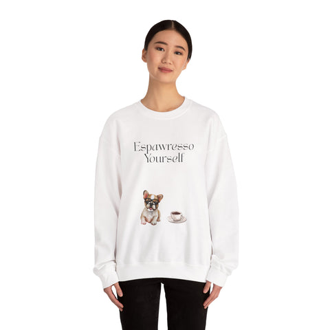 'Espawresso Yourself' French Bulldog Unisex Crewneck Sweatshirt