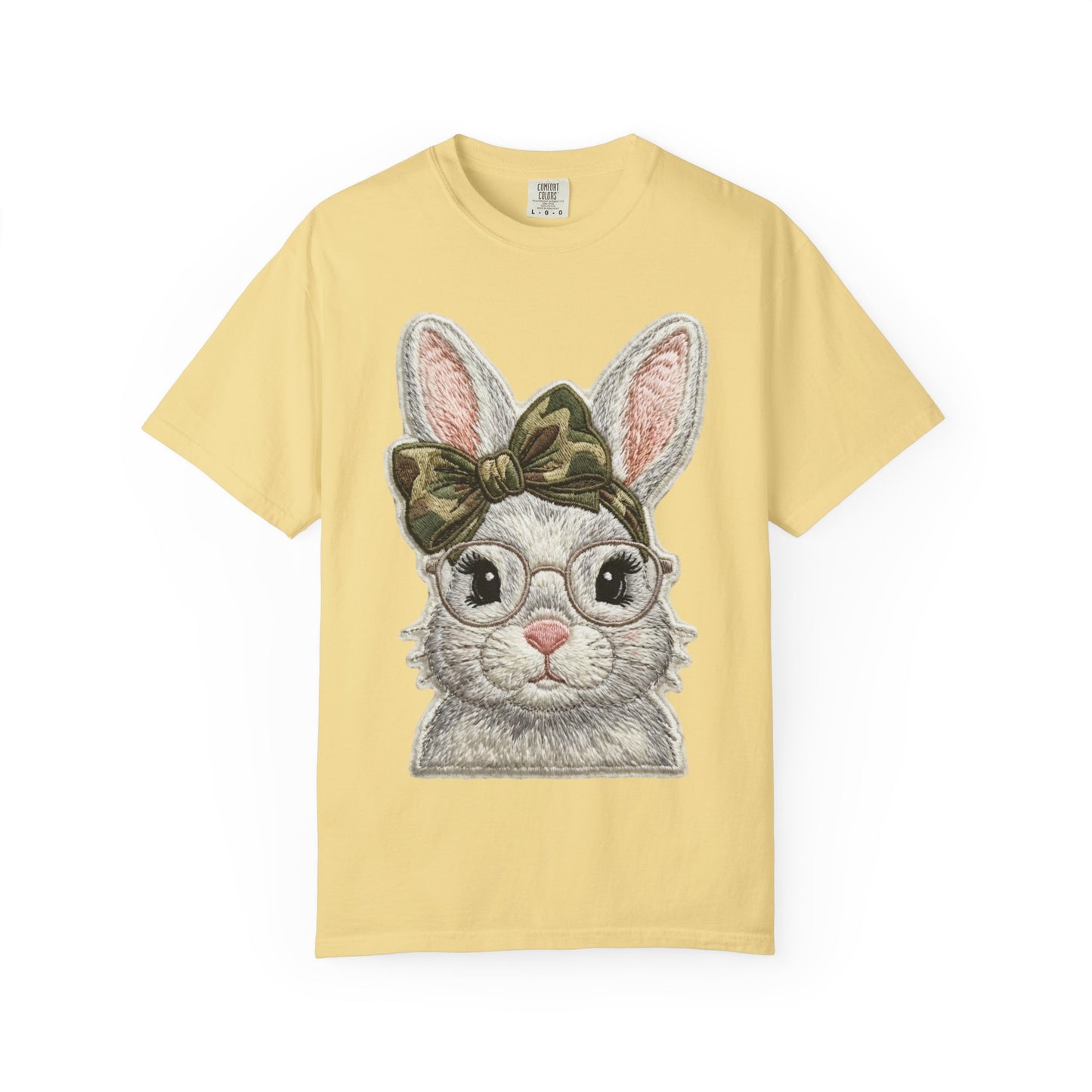 Hipster Bunny Illustration T-Shirt | Bunny with Glasses and Bow
