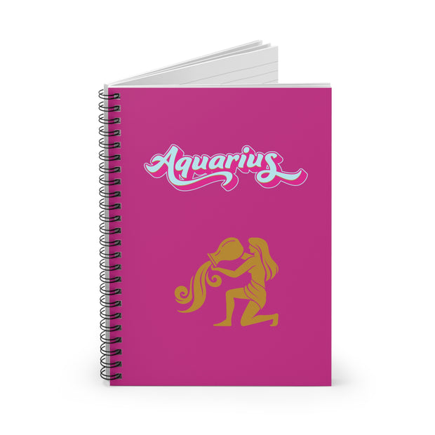 'Aquarius' Zodiac Spiral Notebook