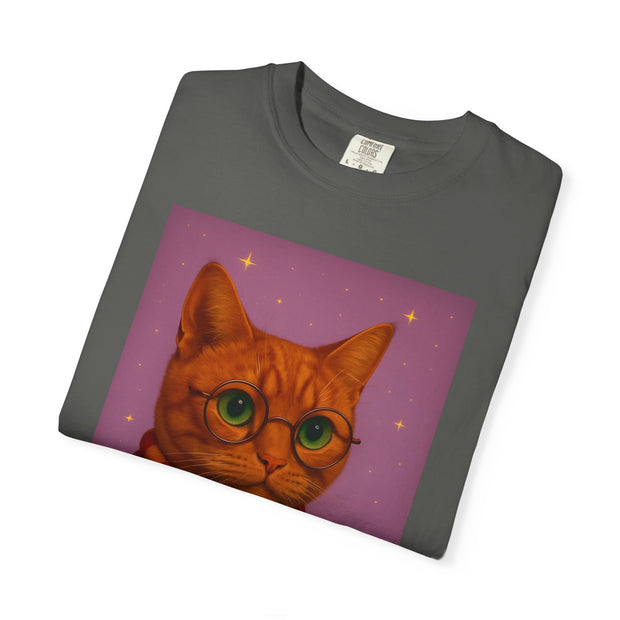 Pawgwarts Orange Cat Wizard T-Shirt