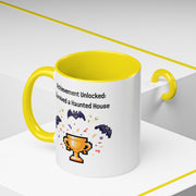 'Achievement Unlocked: Survived A Haunted House' Accent Coffee Mug