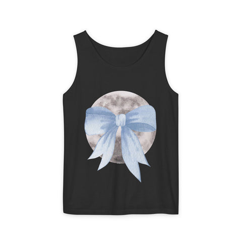 Moon Wrapped In Bow Unisex Tank Top