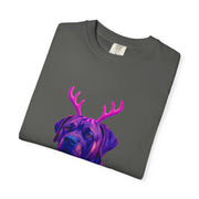 Neon English Mastiff Dog with Antlers T-Shirt | Christmas Sweater Lights Design